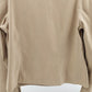 Fashion Bug Button Down Shirt Tan Faux Suede Size XL V Neck Cape Sleeve Vented