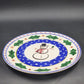Round Serving Platter Present Tense Italy Hand Painted Snowman Christmas 14"