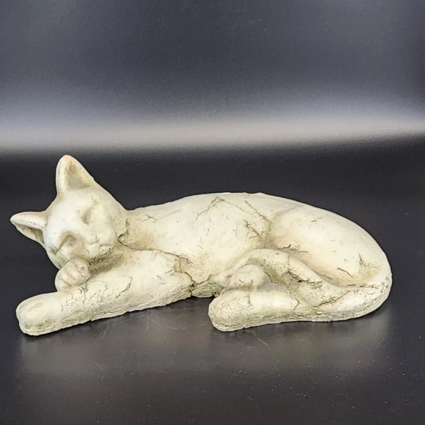 Cast Stone Curled Cat Statue Garden Gate Designs Heavy Concrete Sculpture Decor