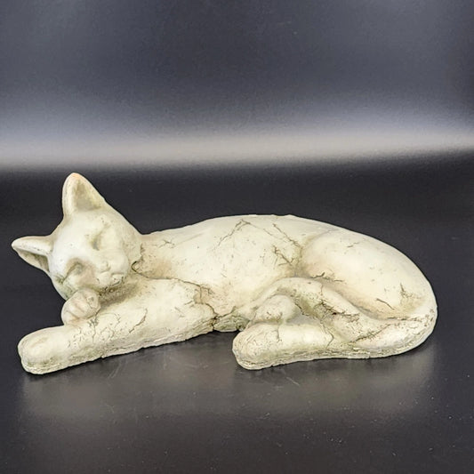 Cast Stone Curled Cat Statue Garden Gate Designs Heavy Concrete Sculpture Decor