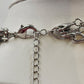 Silver Tone Chains w Black White & Silver Tone Beads Three Strand Necklace 17"