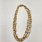 Necklace in Gold Tone Multi Chains with Faux Pearls Double Strand 11" Box Clasp