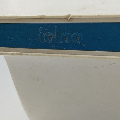 Igloo Blue & White Playmate Cooler Large with Sliding Lid Ice Chest 14" Vtg 1986