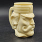 Avon Casey At The Bat Mustache Man Shaving Stein Custard Milk Glass Mug Vintage