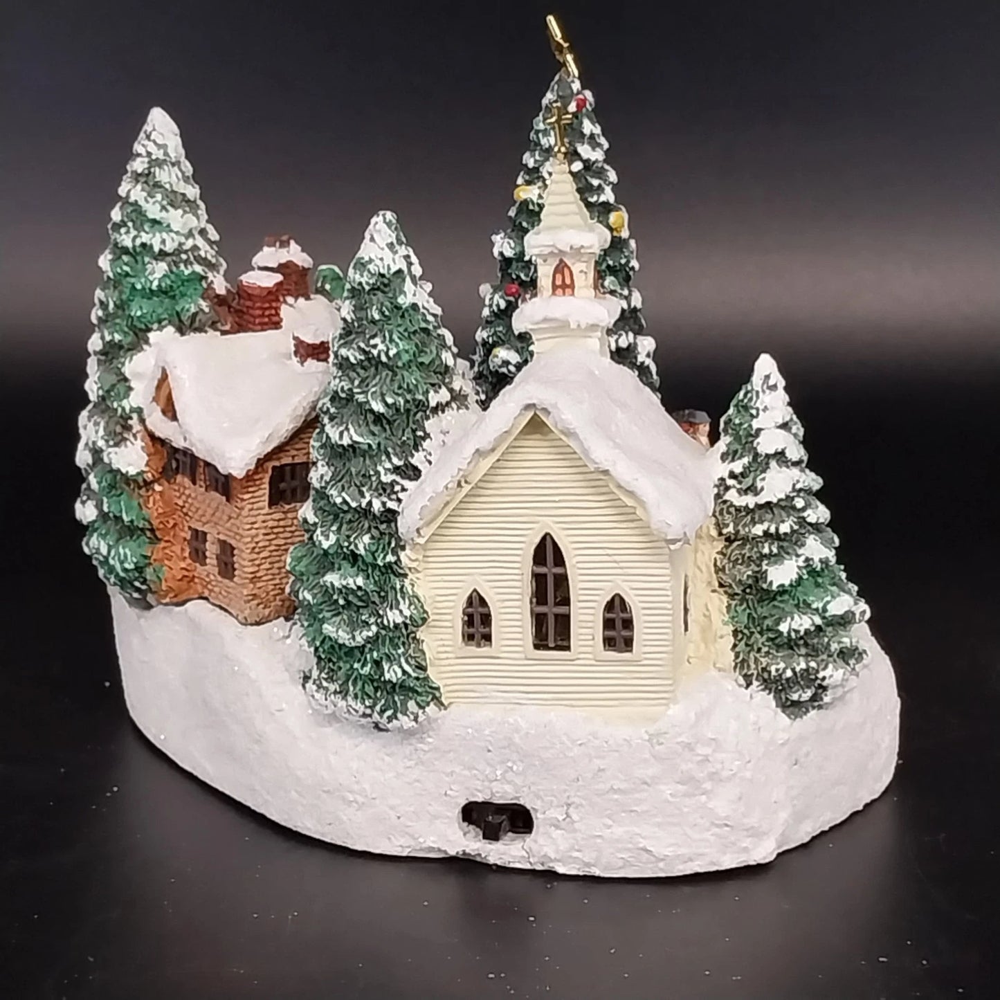 Thomas Kinkade St Nicholas Circle 1993 Lighted Musical Village "Deck The Halls"