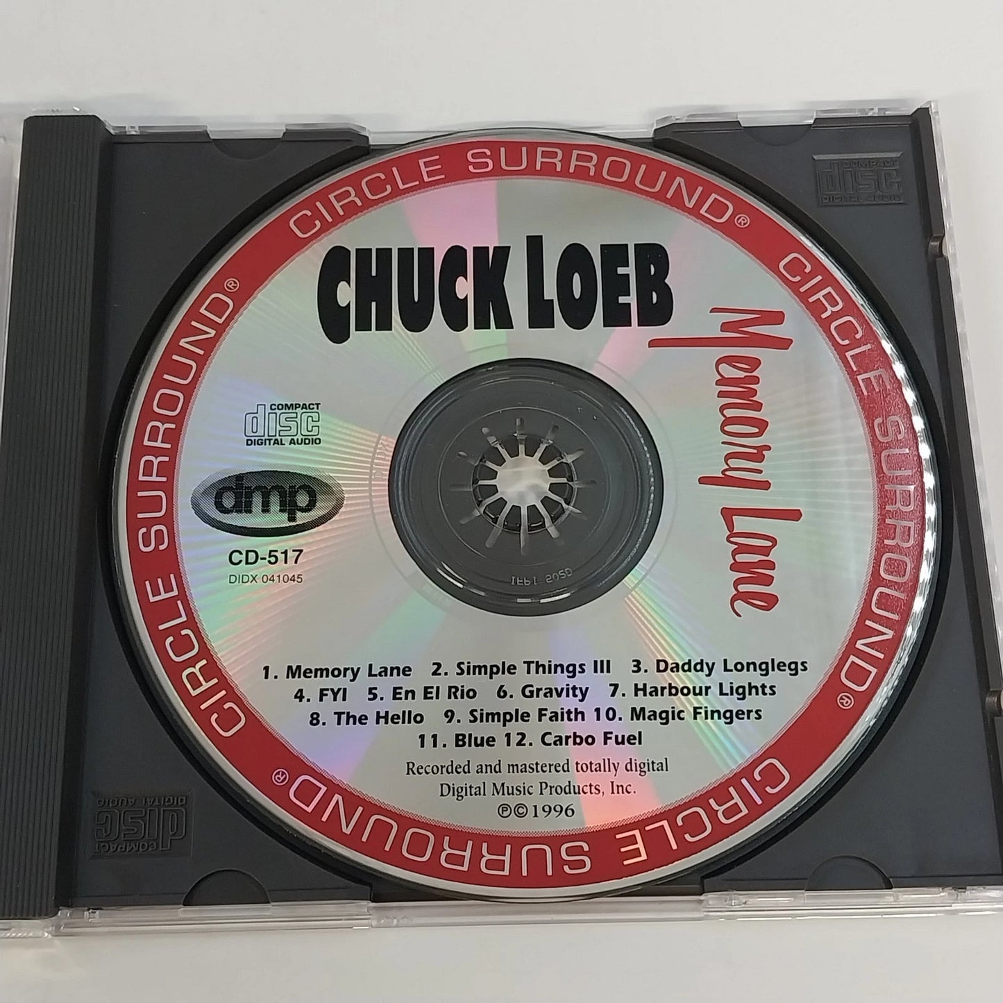Chuck Loeb Memory Lane CD DMP CD-517 Smooth Jazz Fusion Circle Surround 1996 Vtg