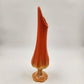 Swung Glass Vase Orange Bittersweet Footed Pedestal 13" L E Smith Glass MCM