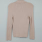 Ann Taylor Ribbed Knit Polo Sweater Collared Button Top Women's Medium Hong Kong