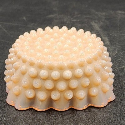 Fenton Hobnail Pastel Pink Milk Glass Candy Dish 4.25" Square Compote Vintage