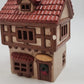 Hand Painted Illuminable Ceramic Candle Shop Christmas Village Winter Chipped