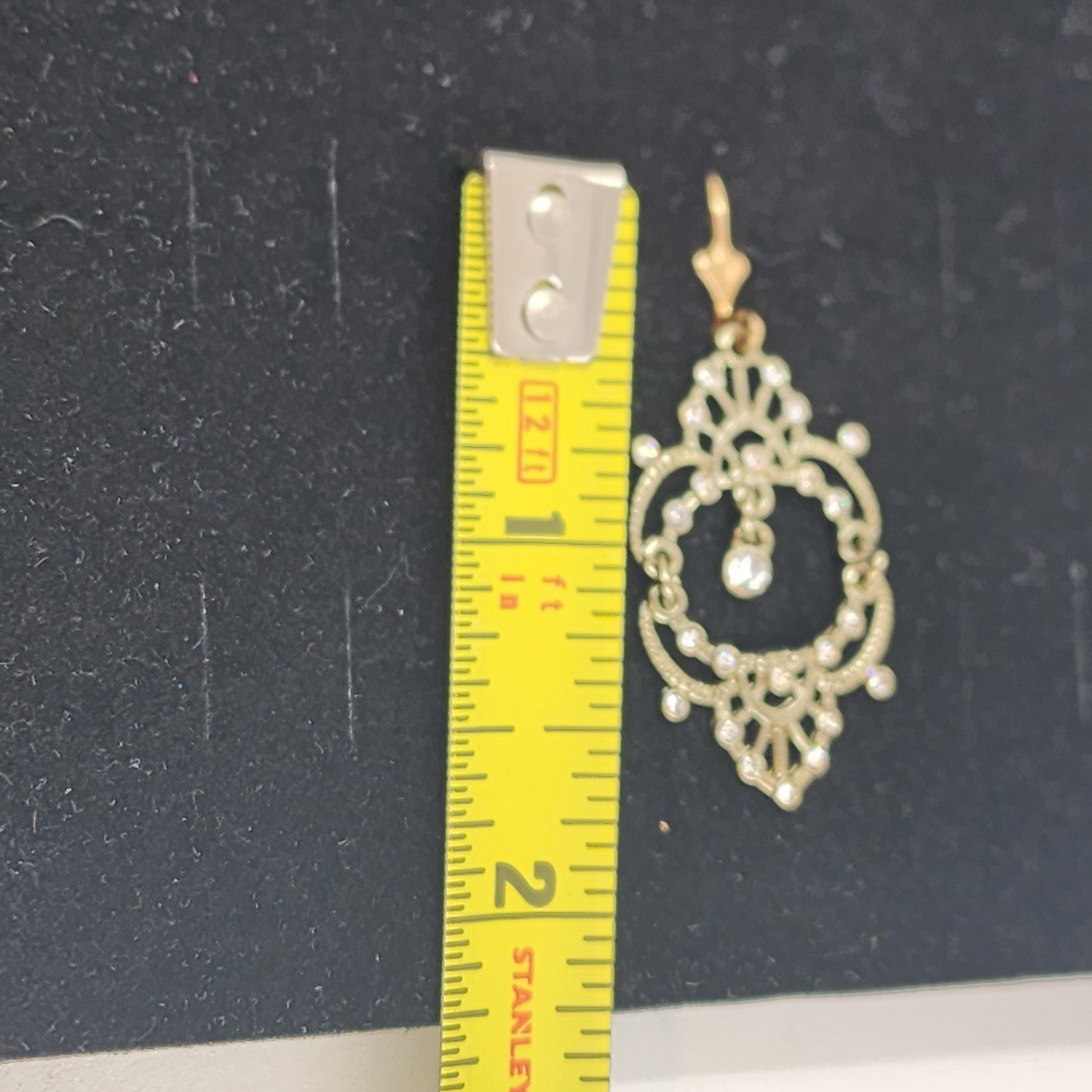 Avon Gold Tone Forever Paula Abdul Filigree Embellished Necklace & Earring Set
