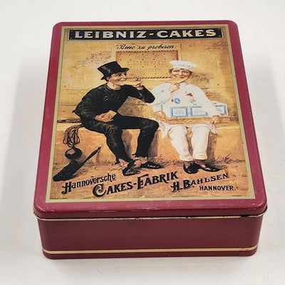 Leibniz-Cakes Tin Empty Sign Chimney Sweep & Baker “Bitte zu probieren” Germany