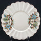 White Cheese Plate Blue Brown Flowers Scalloped Gilded Edge 10.5" Serving Liner
