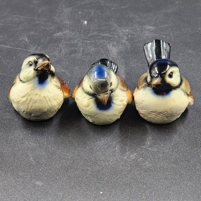 Set of 3 Goebel Sparrow Bird Figurines West Germany CV72 CV73 and CV74 2.75"x4"