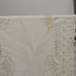 Set of 2 White Rectangle Lace Table Runners w Floral Doilies Scalloped Edge 33.5"