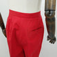 Liz Claiborne Lizsport Women's Red Cotton Slacks Size 4 High Rise Pleated leg