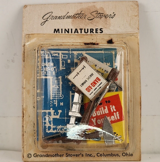 Grandmother Stovers Miniatures Kit Build It DIY Hammer Tools Vintage Band-aid