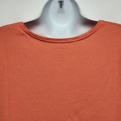 Croft & Barrow Woman's Shirt Size XL Crew Neck Coral Short Sleeve Classic Tee