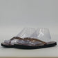 Montego Bay Club Flat Sandals Womens Size 8 Gold Glitter Straps Beach Flip Flops