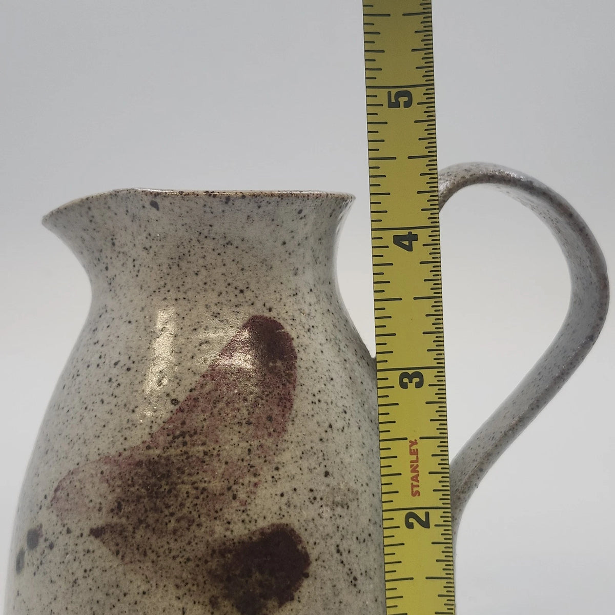 Colonsay Pottery Pitcher Speckled Glaze Stoneware 4.5" Flared Rim Curved Handle