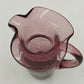 Amethyst Purple Crackle Glass Small Pitcher 5" with Handle Hand Blown