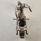 Metal Scrap Art Chopper Motorcycle Sculpture Spark Plug Nut Bolt Figurine 7.5"