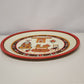 Maxey Folk Art Metal Tray Home Sweet Home Red Orange Vintage 1950s Hearth 19"