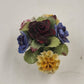 Aynsley Bone China Flower Bouquet Swan Base Figurine England Vintage