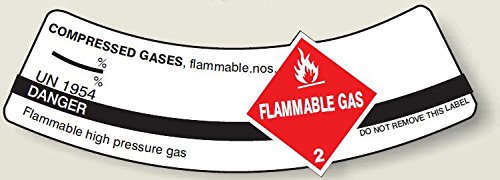 Noticester CSL-05 "NON-FLAMMABLE GAS COMPRESSED UN 1954" Cylinder Labels - 2"x5.25" Pack of 25