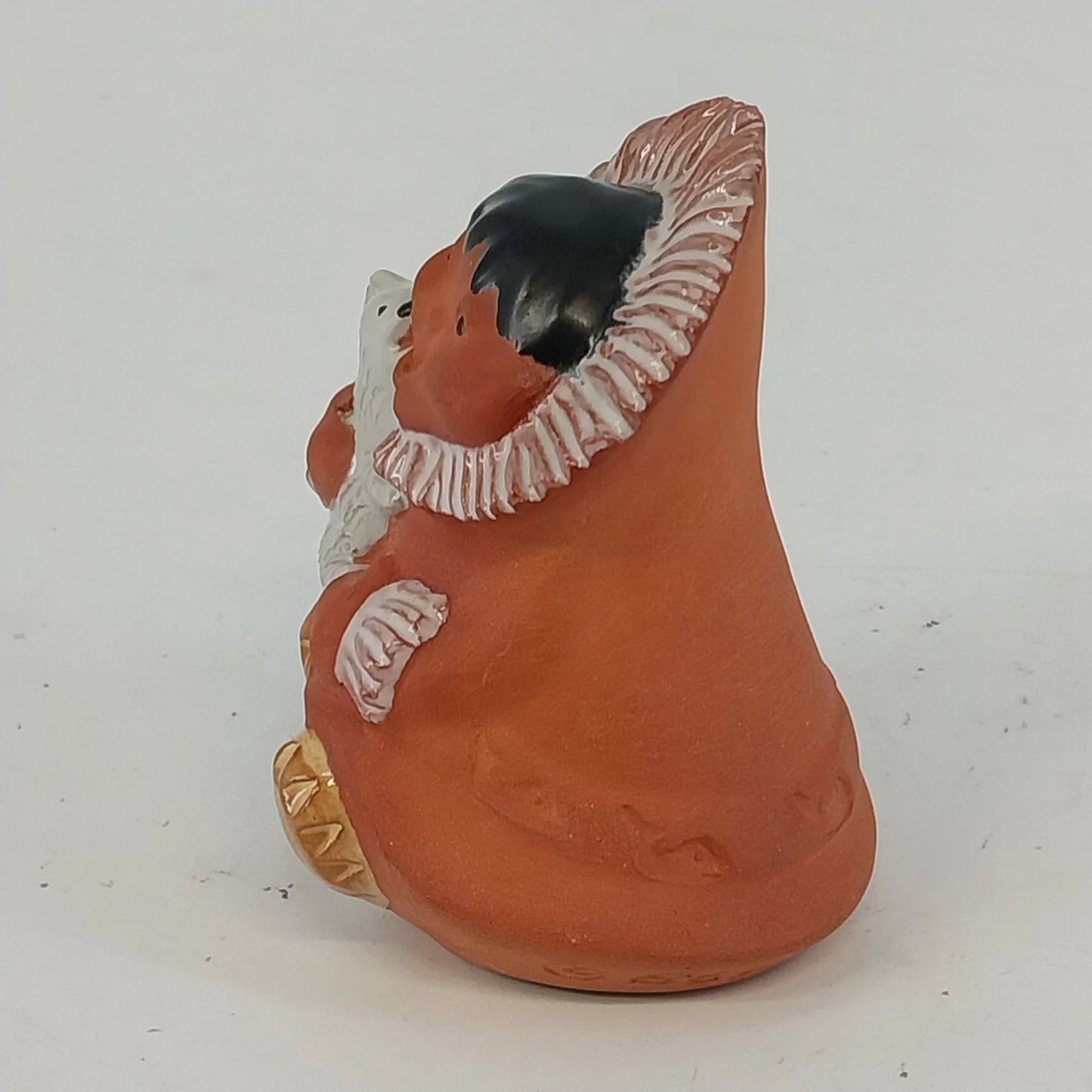 Vintage Alaska Cabin Crafts Clay Figurine Eskimo Boy Seal