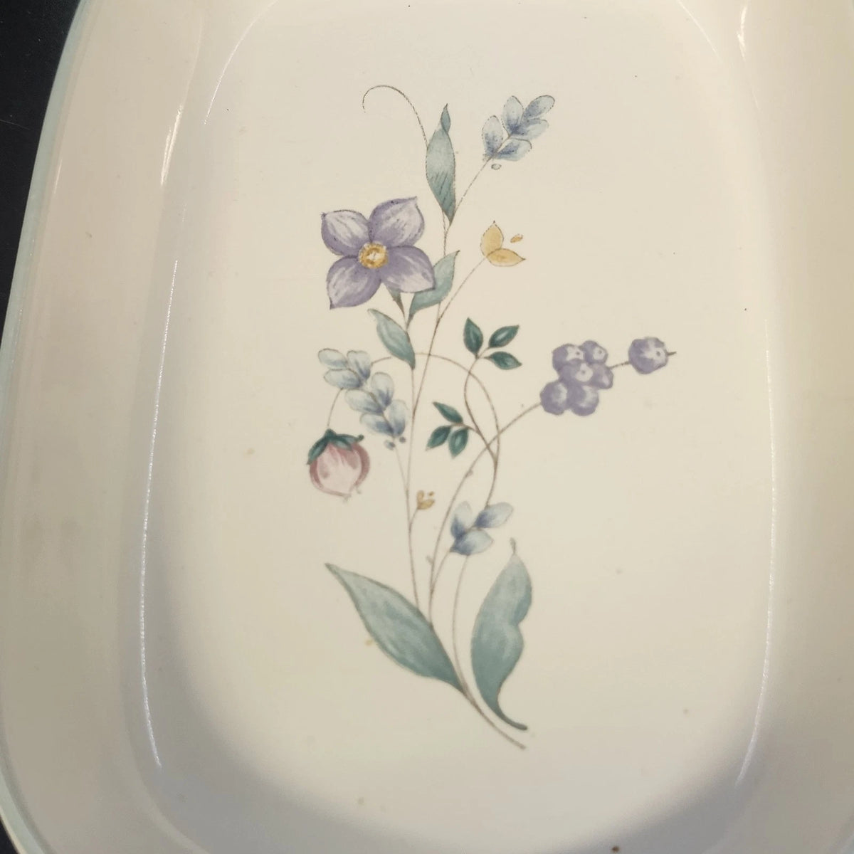 Pfaltzgraff April Casserole Dish 7" Rectangular Baker Floral Stoneware USA Vtg