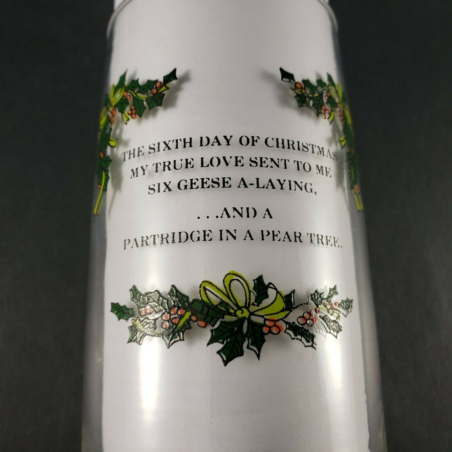 12 Days of Christmas Drinking Glass Tumbler - 6th Day Replacement 16 Ounce Size