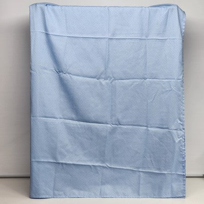 Soft Blue Polyester Square Pavers Honeycomb Waffle Cloth Pattern Shower Curtain