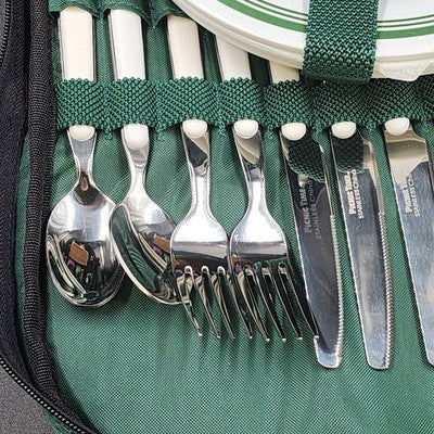 Picnic Time Green Backpack The Original Insulated Wine holder Setting 4 person