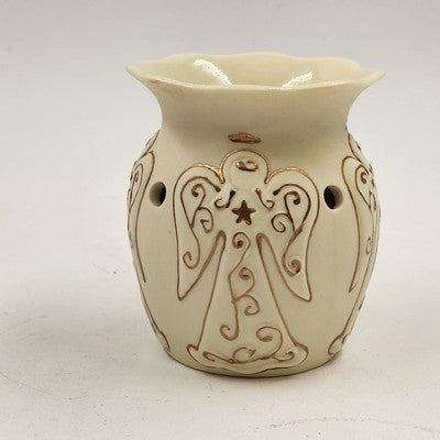 Heavenly Scentsy Plug-In Wax Warmer White Gold Angels Christmas 3.5"x3"