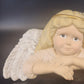 Ceramic Angel Figurine Shelf Headboard Decor Cream 13" Spiritual Collectible