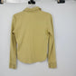 LOFT Ann Taylor Green Plaid Trim Blouse Womens Medium Top