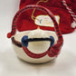 St. Nicholas Square Snowman Basket Candy Dish Button Up with Stocking China 7"