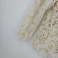 Adiva Cream Crochet Lace Boho Top Women's XL Long Sleeve Sheer Cotton Overlay