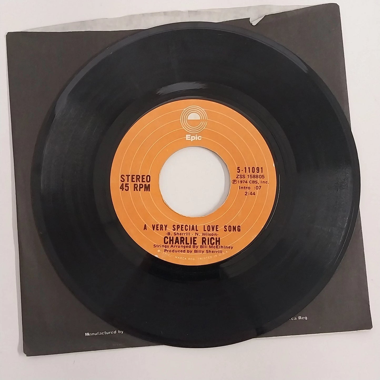 Charlie Rich 45 RPM Vinyl Lot 4 Country Singles Epic RCA 1973-74 Behind Closed