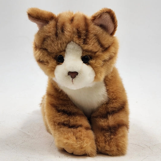 Toys R Us 2012 Realistic Orange White Tabby Kittie Cat Plush Stuffed Animal 10"
