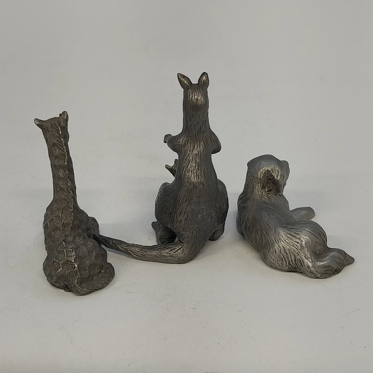 Spoontiques Rawcliffe 3Pcs Pewter Kangaroo Giraffe Dog Miniature Animal Figurine