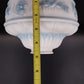 Art Deco Frosted Milk Glass Wall Sconce Shade Blue Floral Globe 2.25 Fitter