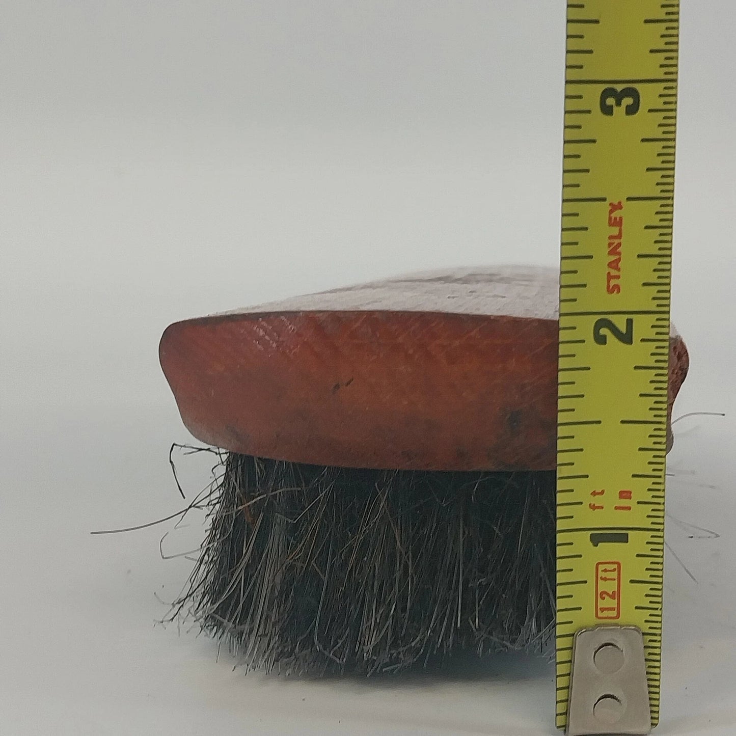 National Shoe Polisher No. 70 Wood Black Horsehair Shine Brush 6¾" USA Vintage