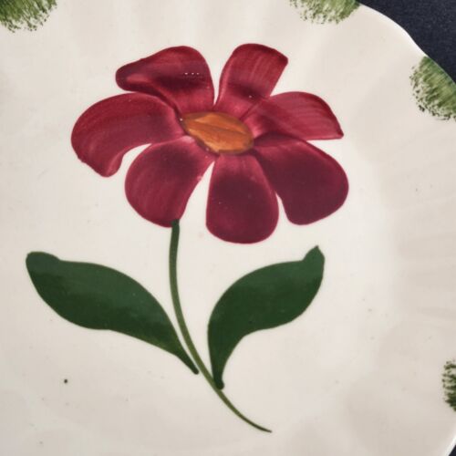 Southern Potteries Blue Ridge Snack Plate Hand Painted 7" Beth Design Vintage