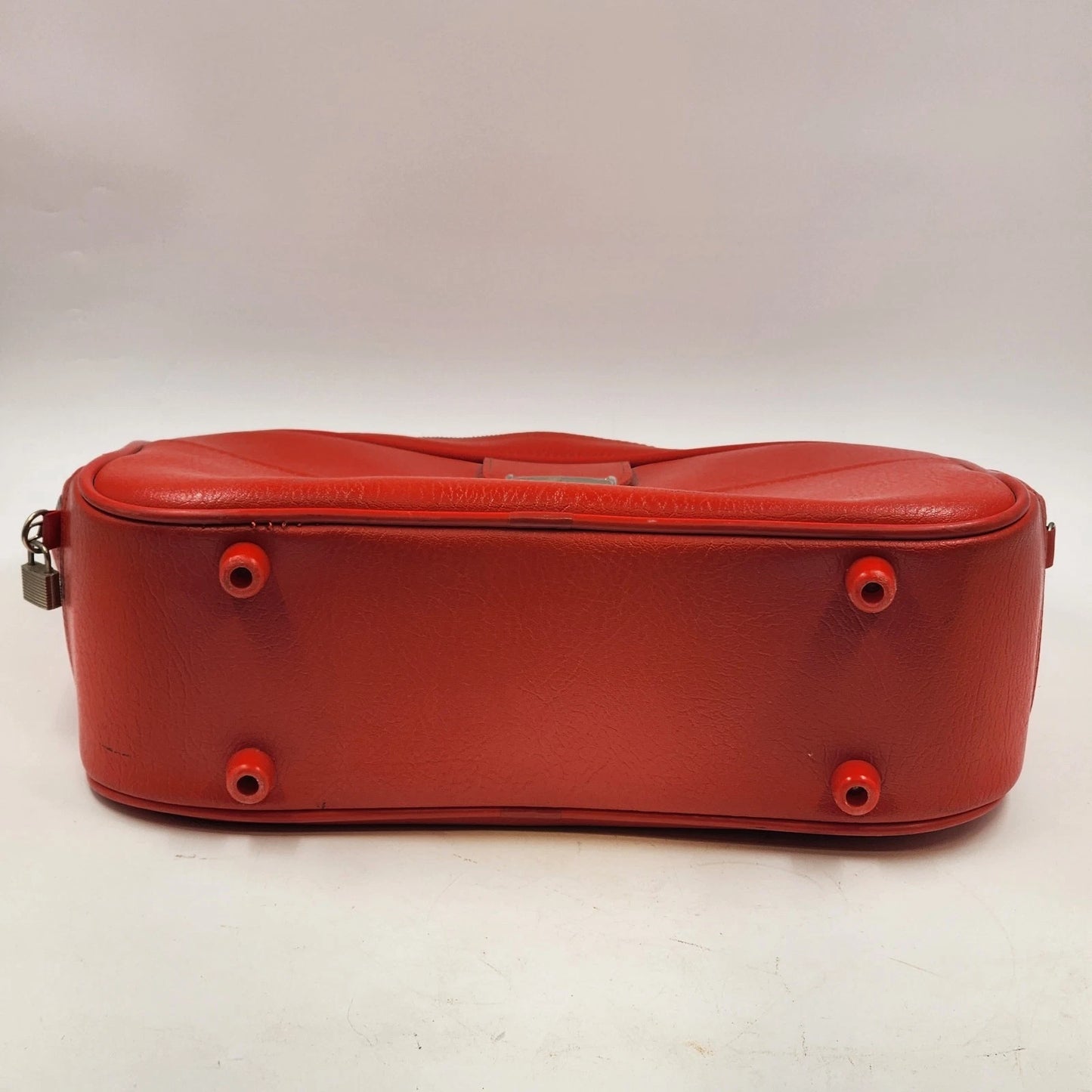 Amelia Earhart Travel Shoulder Bag Red Carry-On Luggage Footed 17" Vintage USA