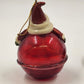 Red Blown Glass Round Santa Claus Hanging Ornament Christmas Holiday Motif 5"x3"