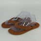 Mad Love Sandals Brown Fringe Moccasin Thong Flip Flop Women's 8 Flat Sole China