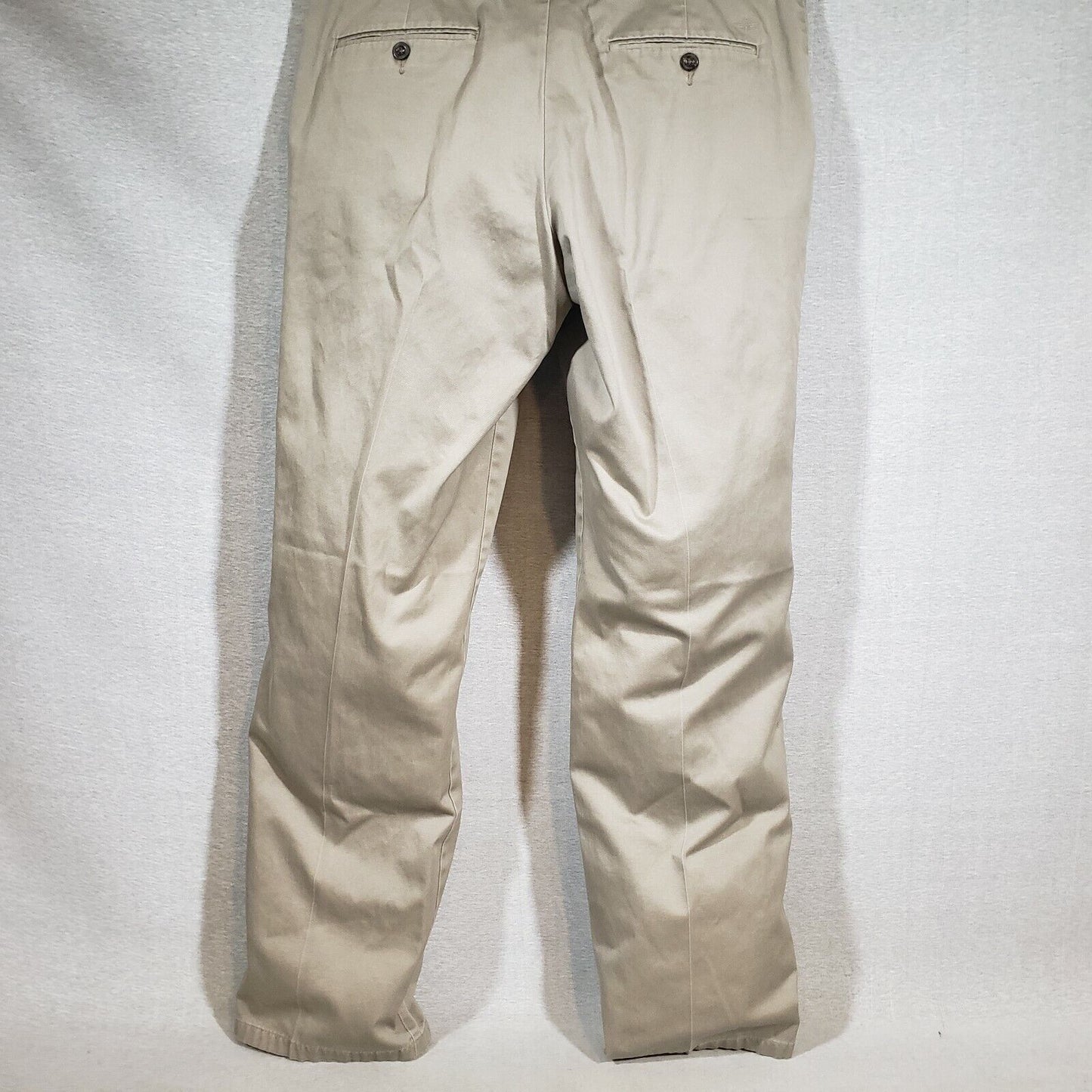 Dockers Straight Fit Flat Front Khaki Pants Tan No Cuff Cotton Men's Size 36x34