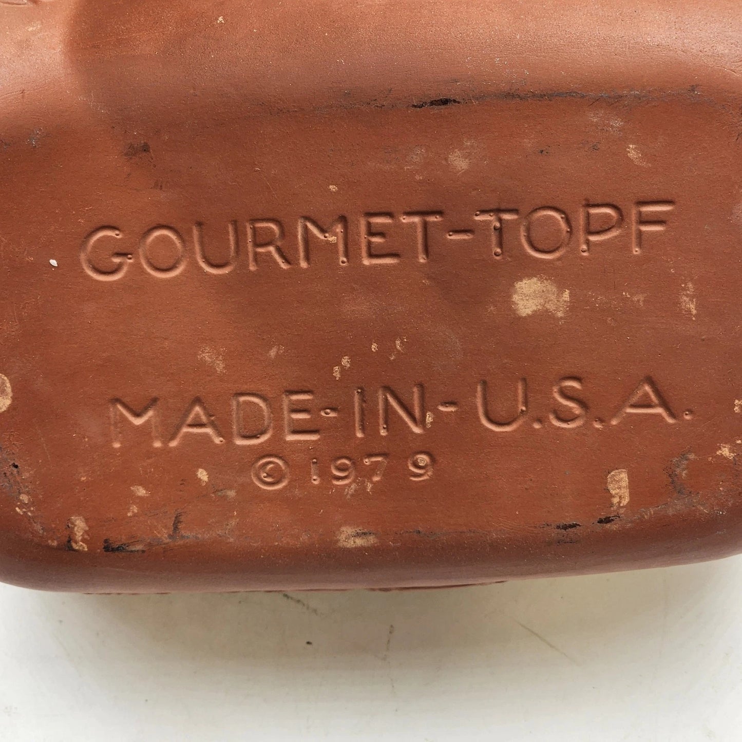 Gourmet Topf Terra Cotta Clay Roaster XL Dutch Oven Baker 15"x10" USA 1979 Vtg